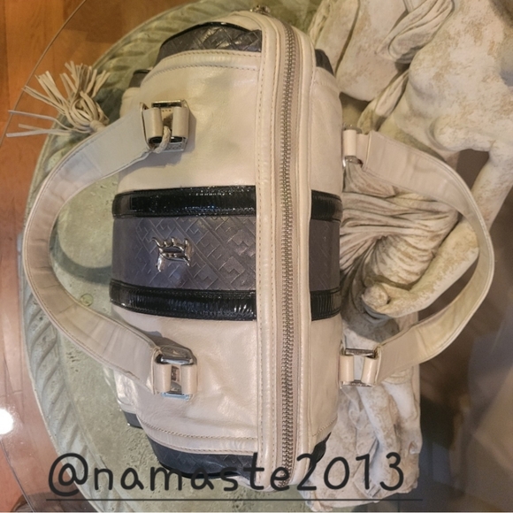 L.A.M.B. by Gwen Stefani Leather Frosted Satchel Luxury Designer Handbag #544 - Picture 13 of 15
